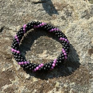 Black twist crocheted bracelet